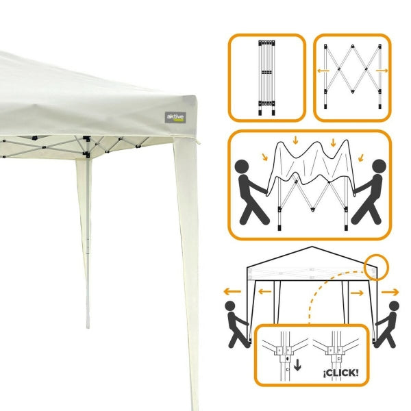 Marquee (3.5 x 3.5 m) with solar LED lighting - Elegant gazebo