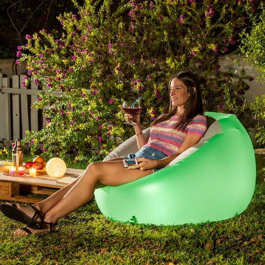 Stool "Pulight" with LED lighting - inflatable &amp; floatable