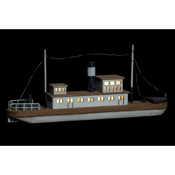 Decoration Maritime Fishing Boat with LED lighting - Made of Paulonia wood