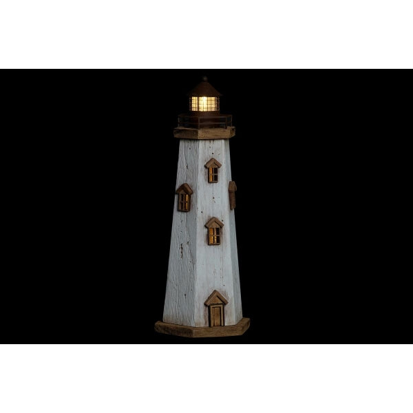 Dekoration Maritim Leuchtturm (41 cm) in weiss - Mit LED-Beleuchtung