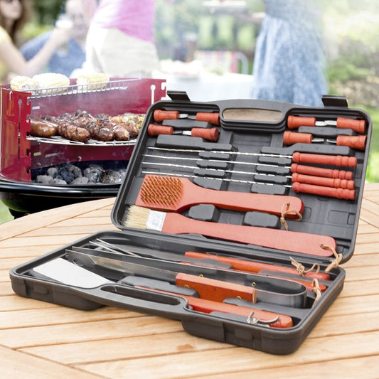 Ensemble d'accessoires pour barbecue "Barbecase" (18 pièces) - étui avec fourchette, spatule et brochettes