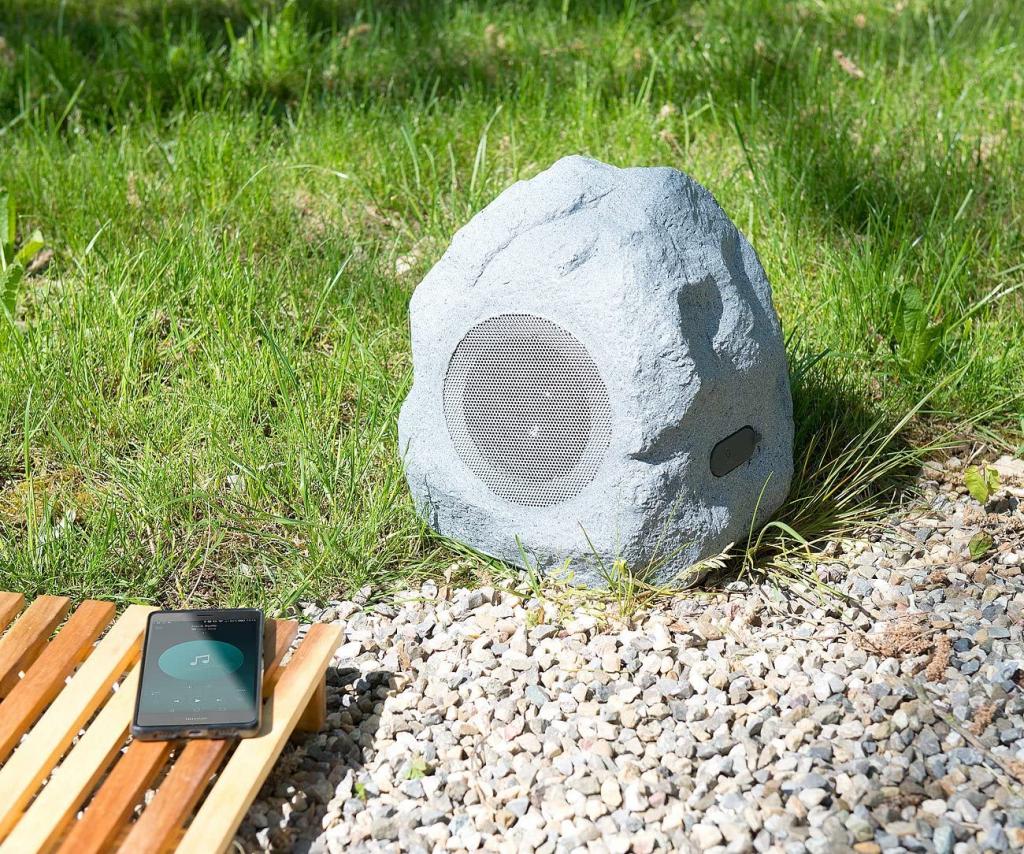 Lautsprecher im Stein-Design mit Bluetooth - Gartenspeaker (30 Watt) - maicona