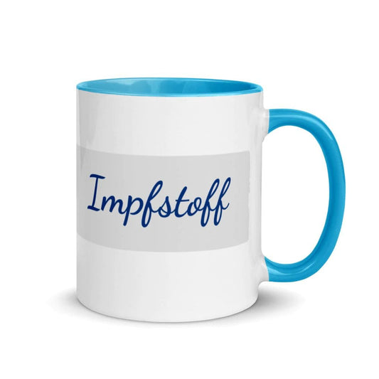 Becher "Impfstoff" von Maicona - Innenseite und Griff in blau | Maicona