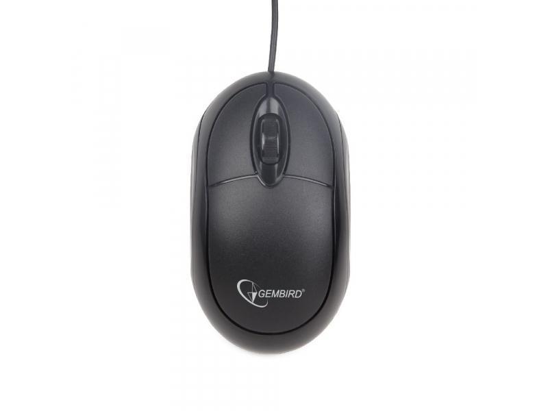 Mouse in black from Gembird - cable, optical sensor & 6 buttons