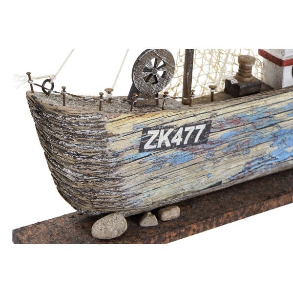 Decoration Maritime Fishing Boat with LED - Made of Paulonia wood