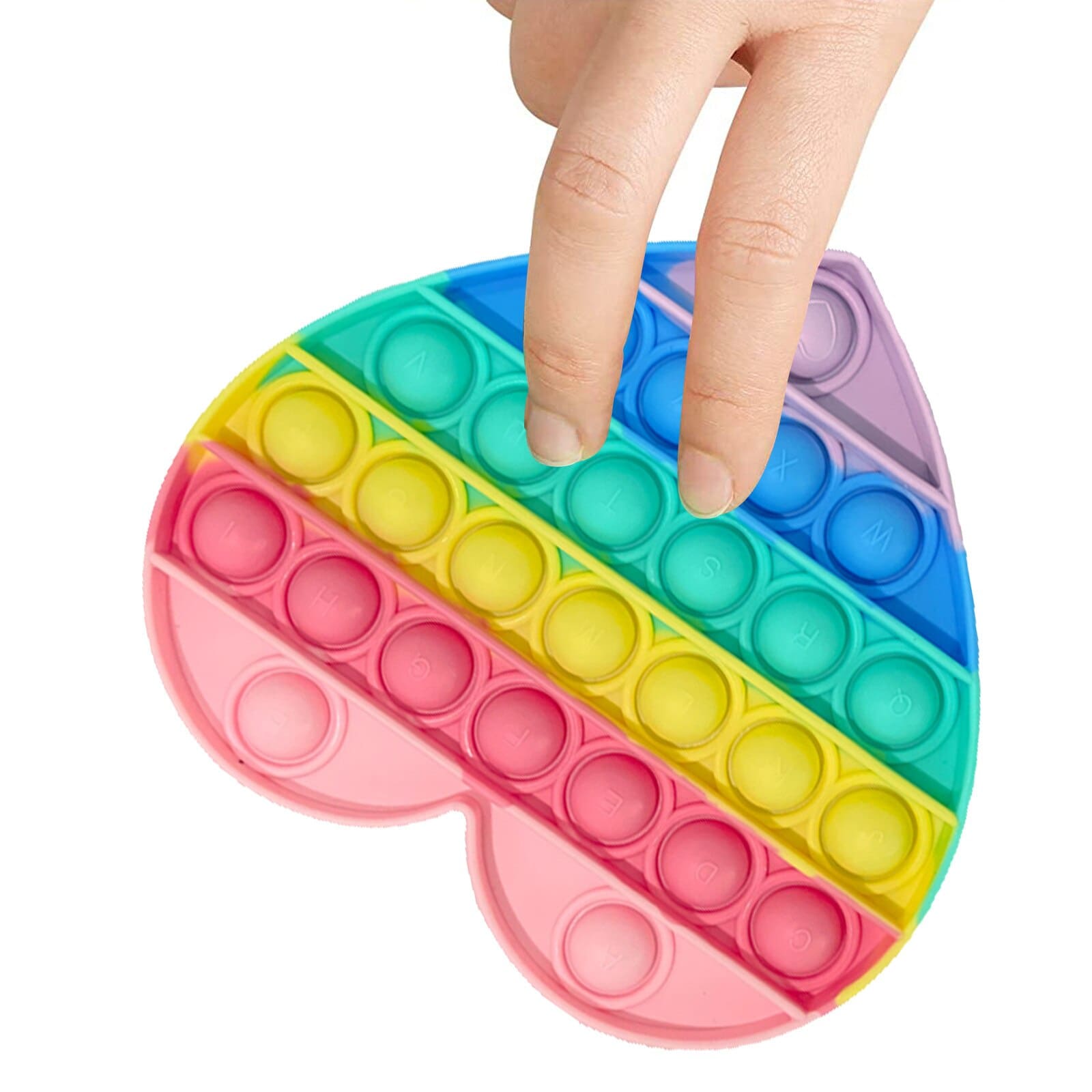 Fidget Toys - Rainbow Push Pop Bubble Herz (12 cm) | Maicona