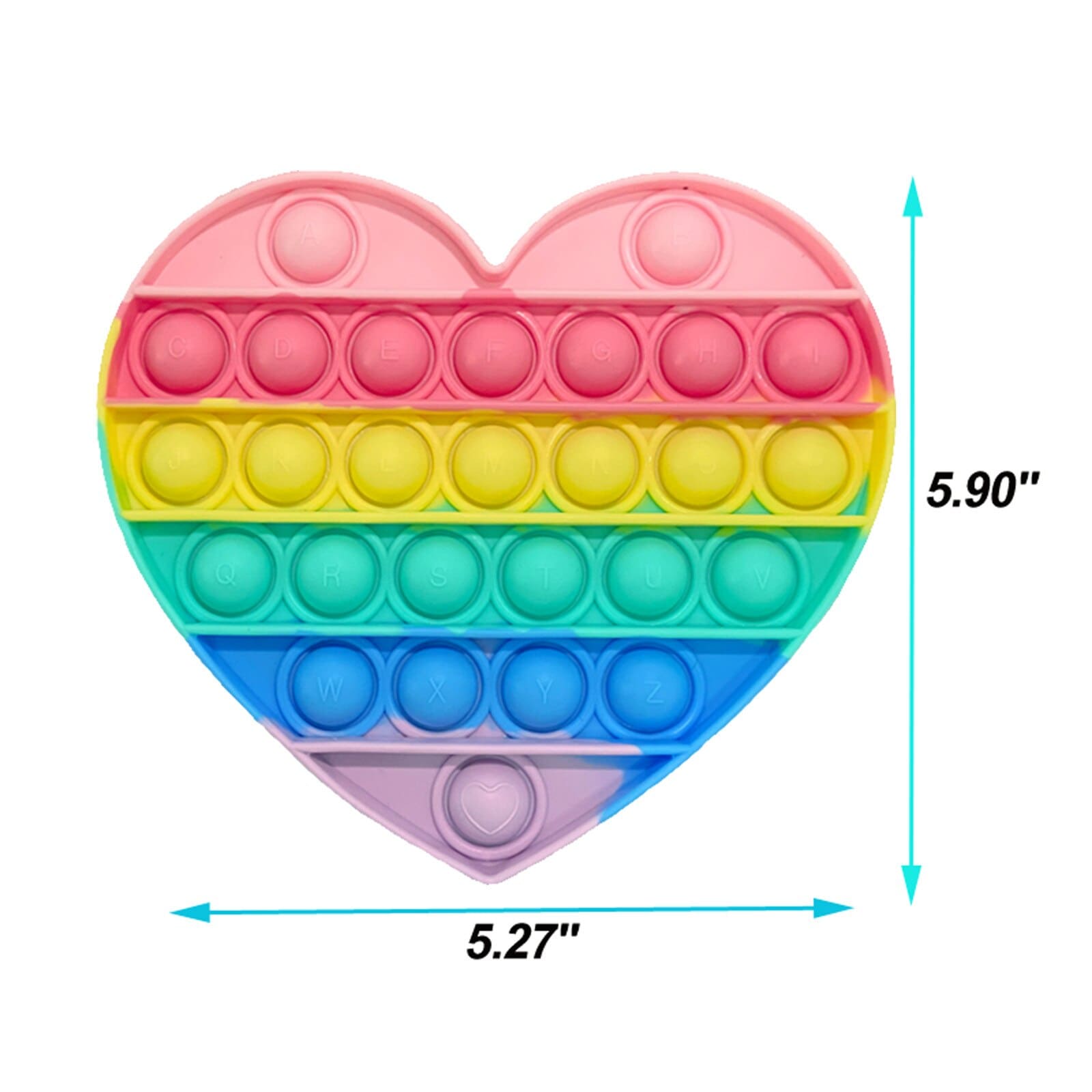 Fidget Toys - Rainbow Push Pop Bubble Herz (12 cm) | Maicona