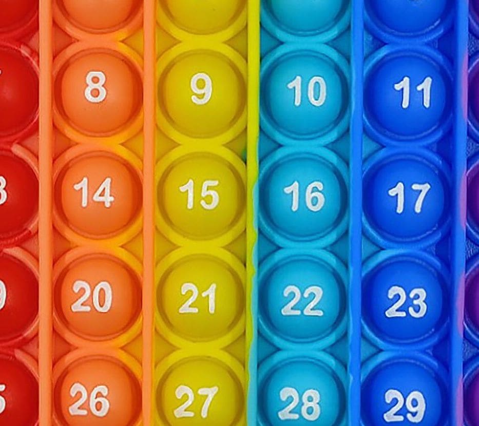 Fidget Toys - Rainbow Push Pop Bubble mit Zahlen (12 cm) | Maicona