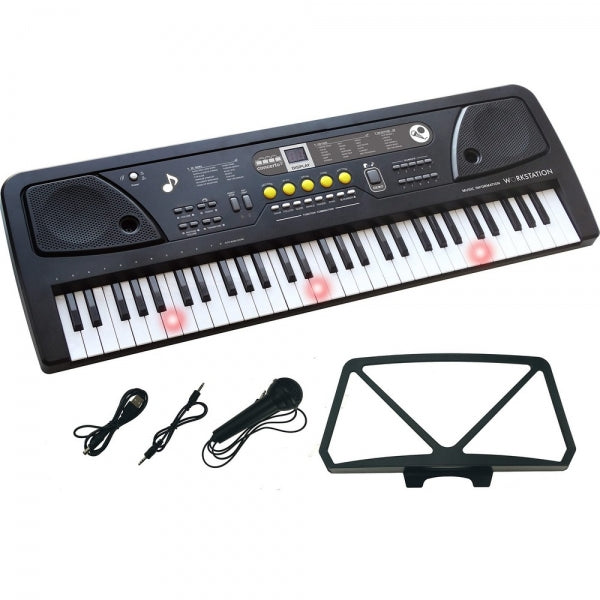 Musikinstrument Keyboard mit Mikrofon und Notenständer - Elektro-Klavier