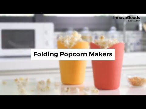 Boîte à pop-corn (2 pièces) en silicone pliable - Préparer au micro-ondes